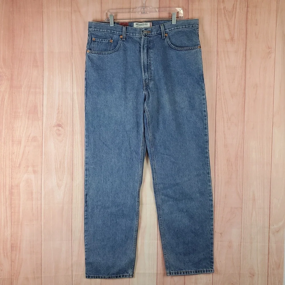 Levis 550 Relaxed Fit Baggy Jeans Mens 38x34 Blue Medium Wash Tapered Leg